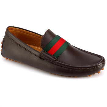 gucci 古驰 男式真皮啡色配红绿条休闲皮鞋 304763 a9l60 2154 hz 40.