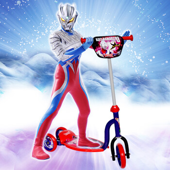 远大奥特曼滑板车儿童三轮滑板车童车双后轮脚踏车踏板轮滑车玩具 b款