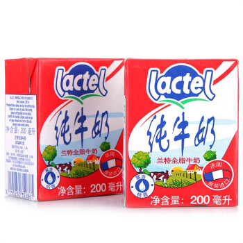 LACTEL 兰特 全脂牛奶 200ML*24盒