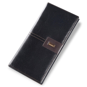 zuoan左岸 男士时尚奢华商务长款钱包黑色头层水牛皮钱夹2301405-1