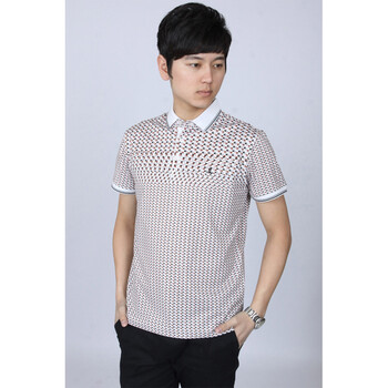 三利专柜正品男装 男士夏季新款时尚休闲t恤 男式短袖上衣 青年印花棉