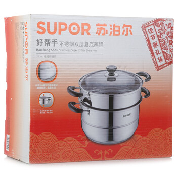 
                                        
                                                            苏泊尔SUPOR好帮手304不锈钢双层复底28cm蒸锅燃气电磁炉通用蒸笼SZ28B5                