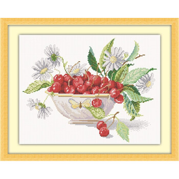 法国进口dmc十字绣套包 恋上红樱桃 14ct-2股绣线