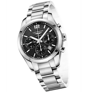 浪琴longines 康铂系列机械黑盘钢链男表 l2.786.4.56.