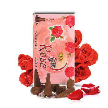 
                                                                                RAJ印度香 玫瑰ROSE 正品印度原装进口手工花香薰熏香塔香锥香小盒 187                