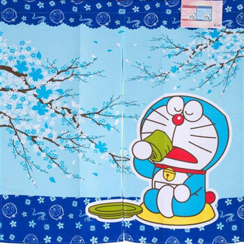 
                                        家的感觉 田园日式布艺挂帘 门帘隔断 蓝色                