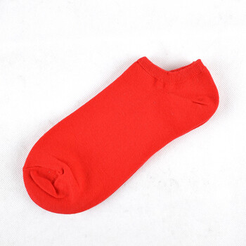京东年货 皮莎女袜袜子夏薄款船短袜韩版休闲女士船袜8016 红色 均码