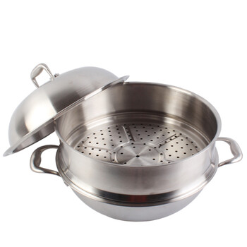 
                                        明蓝坊 蒸锅32cm 304加厚不锈钢1层蒸格锅具                