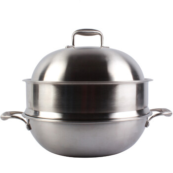 
                                        明蓝坊 蒸锅32cm 304加厚不锈钢1层蒸格锅具                