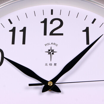 北极星 静音扫描高级石英挂钟 客厅时尚简约钟表6315 银色