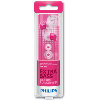 飞利浦（PHILIPS） SHE3590PK 重感低音 紧凑型耳机 耳塞 附3对柔软耳罩 粉红色