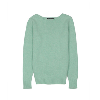 衫 100%山羊绒抗静电一字领中厚女士套头衫 时尚经典 柔软舒适 淡湖绿