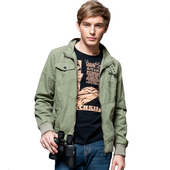 麦根(mxn)2013秋冬新款男士外套男装纯棉翻领休闲夹克113114041 军