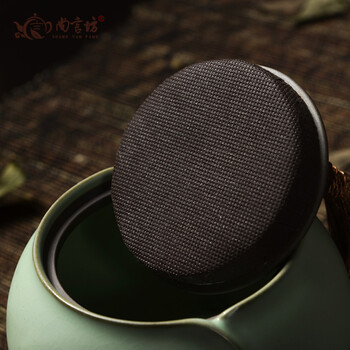 
                                        尚言坊茶具 仿汝窑蝉翼开片粉青色茶叶罐 莲心罐 一路莲升密封罐 180g装 汝窑粉青色一路莲升罐                