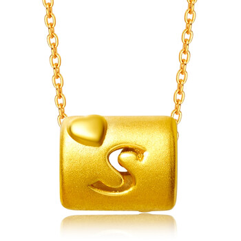 k-code系列 转运珠字母s 定价黄金吊坠oms cr408