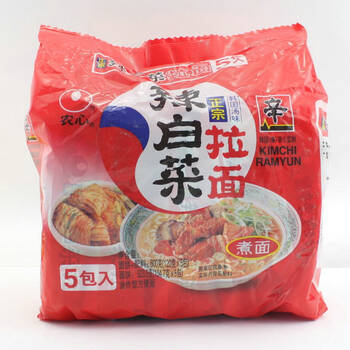 农心 辣白菜拉面120g 韩国汤味辛拉面 方便面泡面煮面 10包