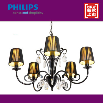 飞利浦(Philips) 花灯 水晶八头吸顶灯 不含光源 36421 黑色/白色 八头黑色