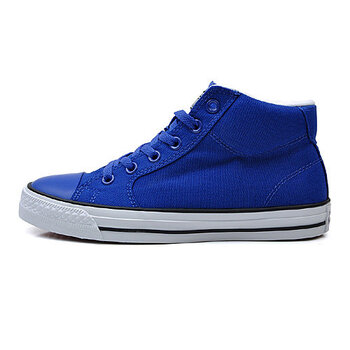 中性全明星款icon简约纯色高帮帆布滑板鞋-cs136747 深蓝色 36