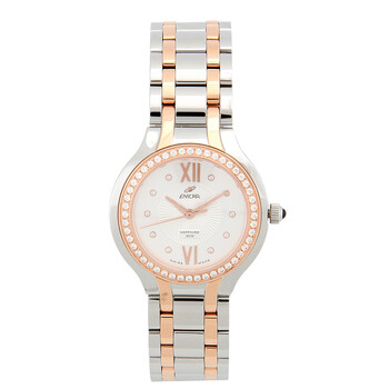 enicar英纳格圆形表盘指针式女士镶钻手表