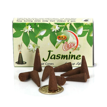 
                                        RAJ印度香 茉莉Jasmine 印度原装进口手工花香薰熏香塔香锥香|188 小盒                