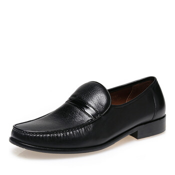 金猴王 高档胎牛皮真皮男士商务休闲鞋软皮鞋单鞋w2052/w2053 黑色w