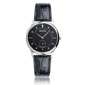 锐力read手表进口石英机芯时尚超薄情侣表防磨蓝宝石镜面真皮表带r