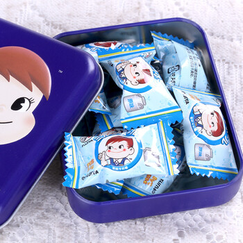 不二家糖果100周年纪念版小铁盒30g 蓝色