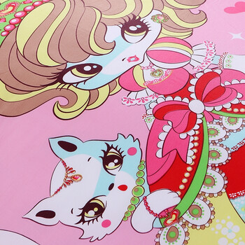 新品 富安娜家纺 纯棉床上用品 全棉床单四件套 斜纹 可爱韩版套件