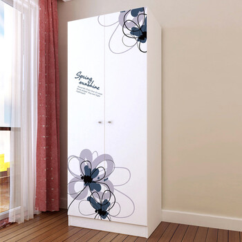 布拉德 现代简约 淡雅格纹 儿童衣橱 两门衣柜 301 花韵 30天发货 800