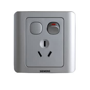 西门子(siemens)远景小一开三孔开关插座面板5ub0 101-1cc122(彩银色)