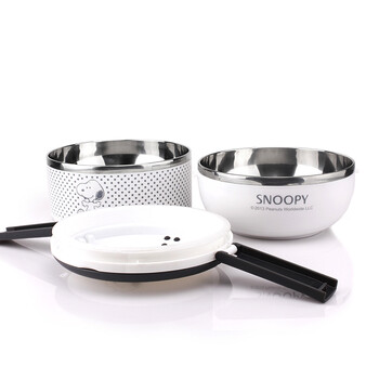 
                                        SNOOPY 史努比多层不锈钢提锅 儿童双层保温饭盒学生便当盒餐盒桶 1.4L浅绿                