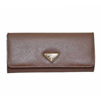 普拉达prada女式啡色牛皮长款钱包1m1132 2ao6 f01dp