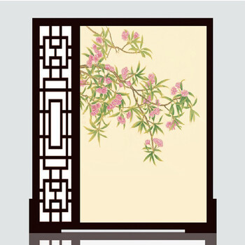 
                                        定制俄罗斯樟子松屏风改善风水中式雕刻屏风 玄关隔断酒店屏风 蜻蜓戏白莲 不透                