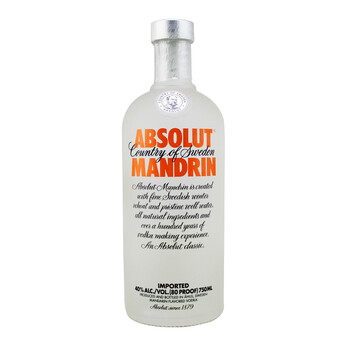 绝对伏特加 absolut mandrin 柑橘味 750ml 瑞典进口洋酒