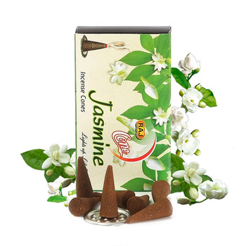 
                                        RAJ印度香 茉莉Jasmine 印度原装进口手工花香薰熏香塔香锥香|188 小盒                
