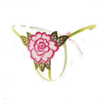 lure loli 绣花女士内裤 开档丁字裤 性感 情趣t裤 蕾丝透明诱惑无痕