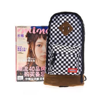 帝客dickies正品工装潮包 黑白色棋盘格 休闲单肩包 胸包 斜挎包