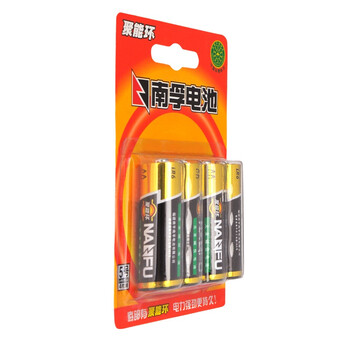 
                                        
                                        南孚(NANFU)LR6AA聚能环5号电池碱性干电池/儿童玩具/血压计/挂钟/鼠标键盘遥控器电池4粒挂卡装                