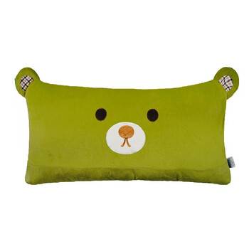 双漫家纺快乐小熊卡通枕头超级短毛绒 双人枕 加长枕 (五色)9908 秋香