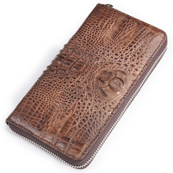 loveba新品稀有动物皮 进口鳄鱼皮包 拉链手包 男士钱包 真皮手拿包