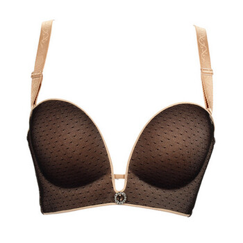 深v性感一片式无痕内衣性感聚拢调整型厚小胸 少女文胸 b1301 1/2杯