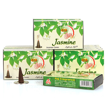 
                                        RAJ印度香 茉莉Jasmine 印度原装进口手工花香薰熏香塔香锥香|188 小盒                