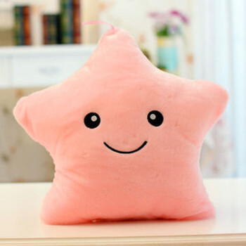 七彩音乐发光抱枕毛绒玩具公仔幸运星泰迪熊布娃娃情人节礼物 六一