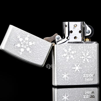 zippo防风打火机 经典款 韩版古银五朵雪花 专柜正版限量