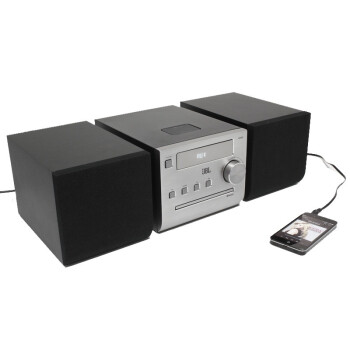 
                                        JBL MS502GM 音响 音箱 迷你音响 CD机 蓝牙音响 收音机 台式音响 桌面音响 闹钟 USB 灰色                