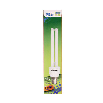 格润莱特节能灯泡2U型18W B22卡口灯头 白光 三基色光源