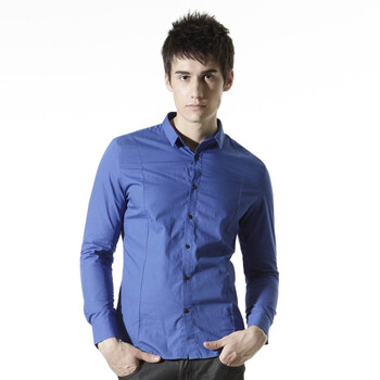 优版yourban2012男士长袖纯棉纯色韩版修身衬衫211302 宝蓝 170/92a(m