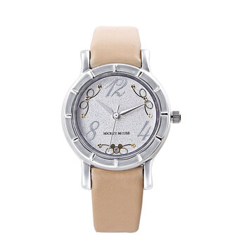 迪士尼disney米奇手表mickey皮带休闲款女表av0075-02 杏色