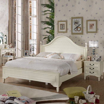 美乐乐家具 床 双人床 地中海风格 实木家具 1.8米床 卧室家具/ksht