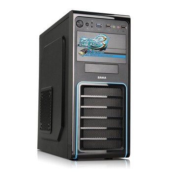 先马(sama)奇迹3 中塔机箱(前置usb3.0/全黑化/铁网防尘/支持ssd)黑色